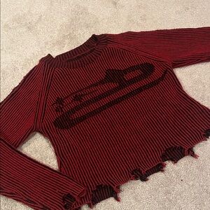 Stylish Red and Black Women's Sweater